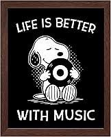 Vista 15 de Arte de pared "La vida es mejor con música" – Cartel de perro de dibujos animados sin marco de 8x10 – Arte divertido e inspirador para dormitorio