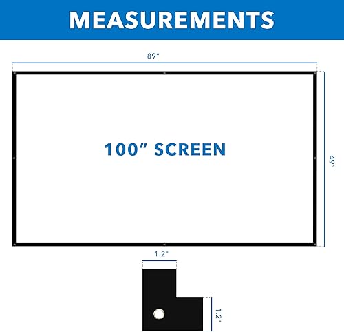 Miniatura 6 de MOUNT-IT! Pantalla de proyector de tela de 100 pulgadas, plegable, antiarrugas, pantalla de película HD 16:9 para actividades en interiores y