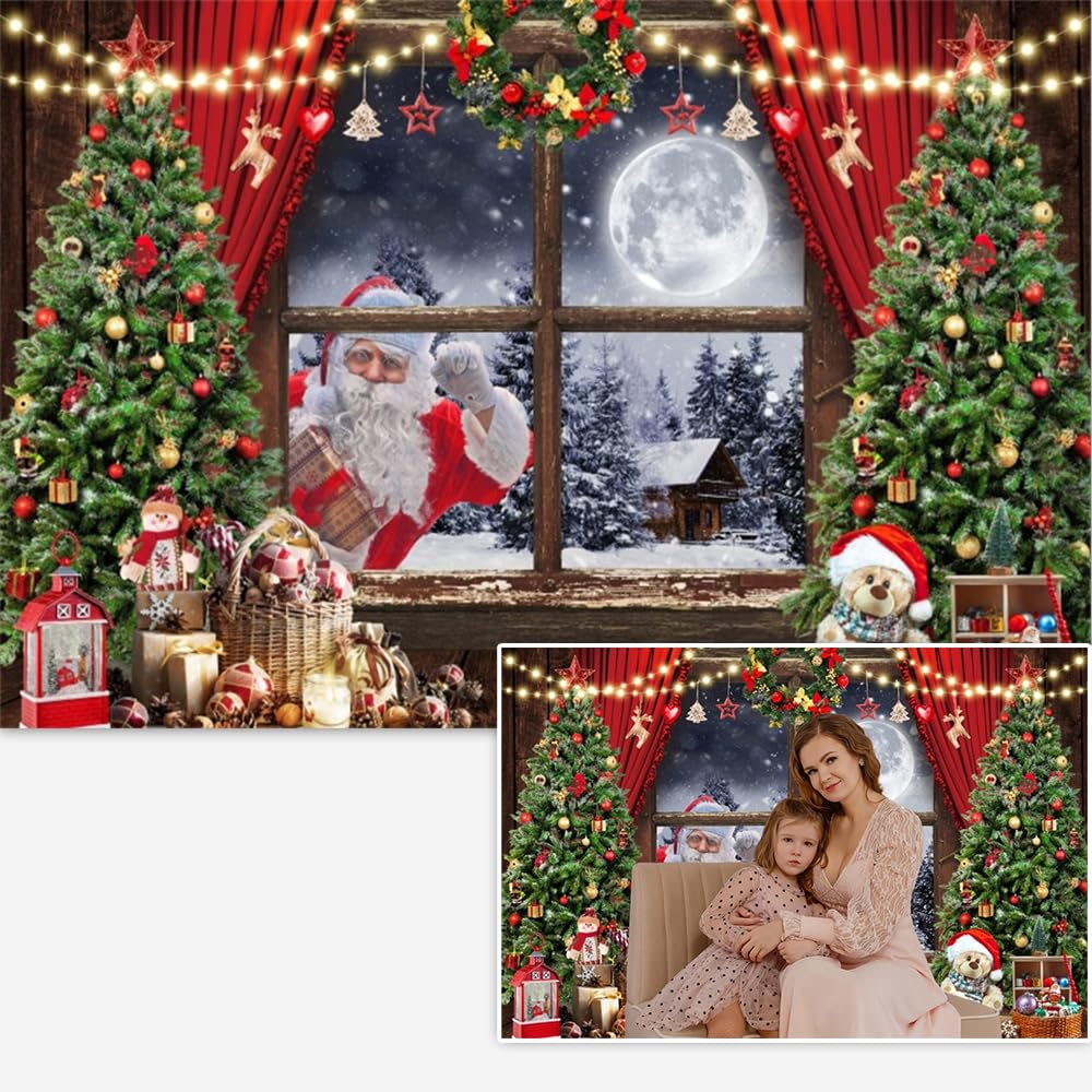 Amazon.com : Christmas Backdrop Santa Claus Xmas Photo Background ...