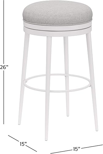 Miniatura 3 de Hillsdale Aubrie - Taburete giratorio con espalda descubierta color blanco roto