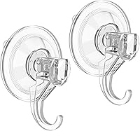 VISV Heavy Duty Clear Suction Cup Wreath Hangers, 22 LB Capacity, Removable Reusable Hooks for Windows Doors, 2 Pack