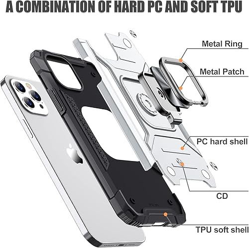 Miniatura 74 de JAME Funda para iPhone 12 Pro Max con protectores de pantalla, 2 unidades, protección contra caídas de grado militar, fundas protectoras