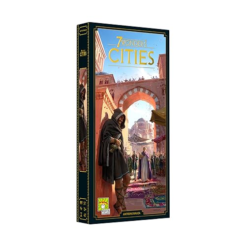 Asmodee 7 Wonders Cities Board Game EXPANSIÓN - Forja Alianzas y Expande Tu Influencia, Juego de Estrategia de Civilizaciones para Niños y Adultos, Edades 10+, 3-7 Jugadores, 40 Minutos de Jugabilidad