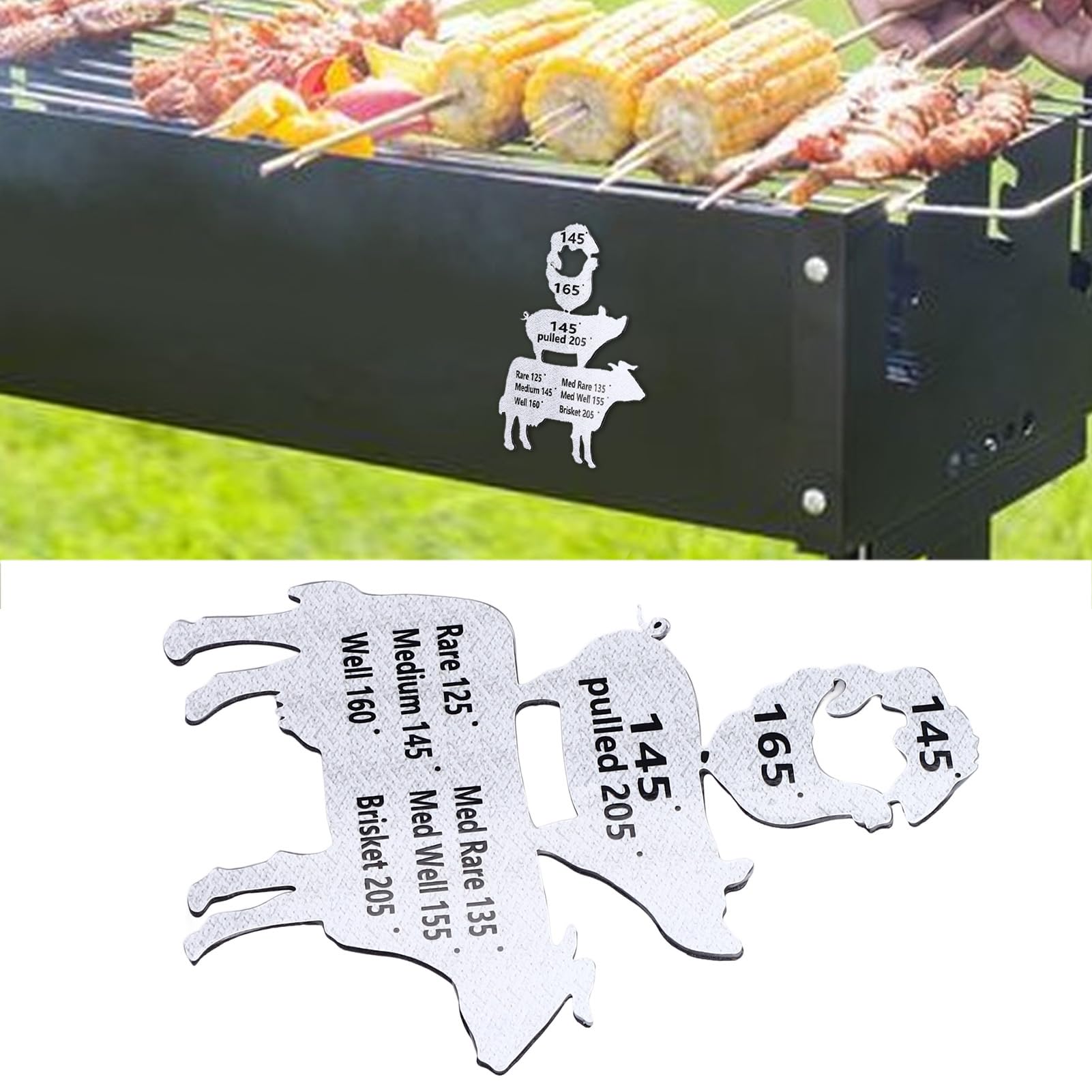 Meat Temperature Magnet, Meat Internal Cooking Temperatures Magnet Sign, Stacked Animal Internal Temperature Grill Magnet, Cute Meat Tempe Magnet Decor for Grill