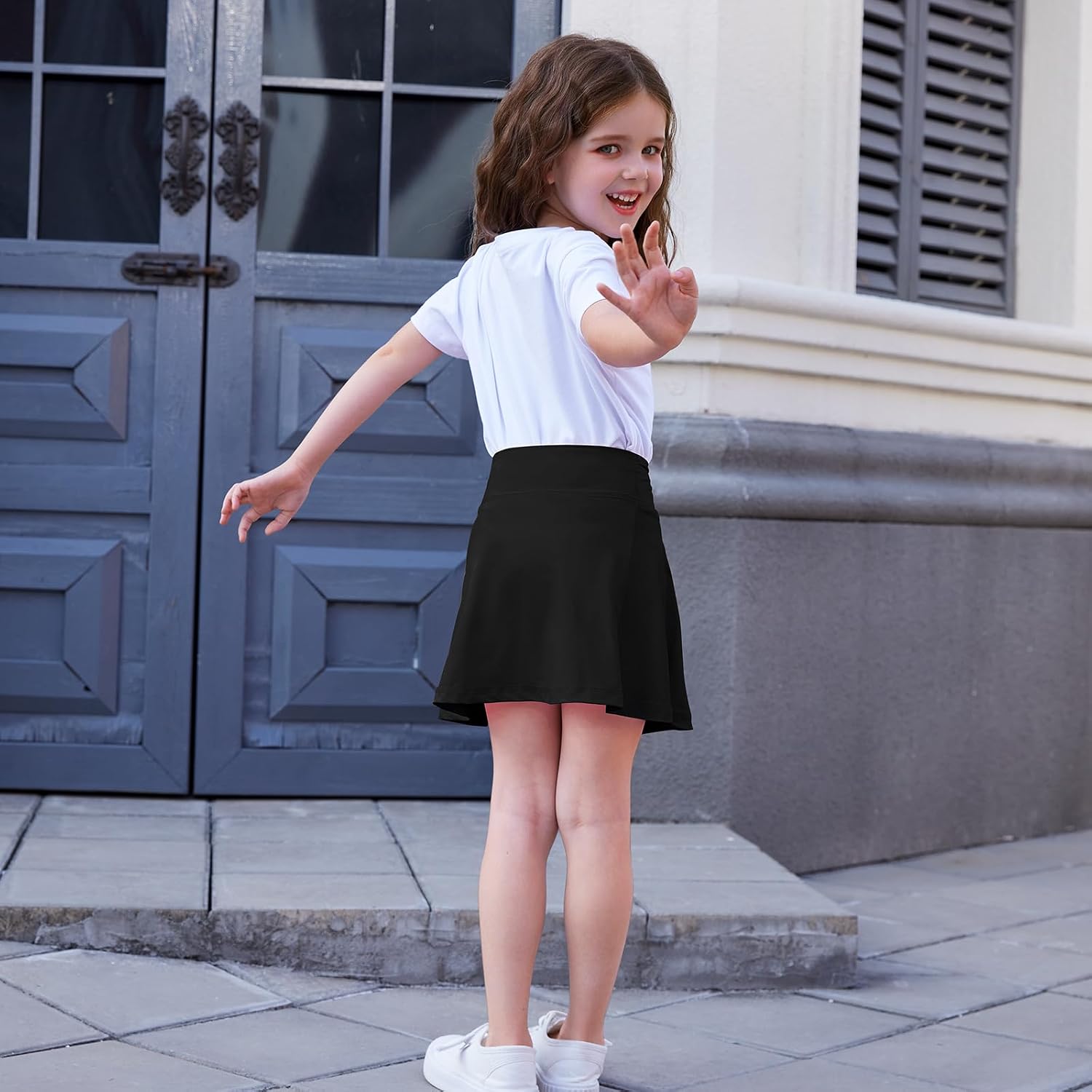 Toddler Girls Skirts Skorts Built in Shorts Baby Summer Flowy Tennis Athletic Skirts Skorts for Girls with Pockets