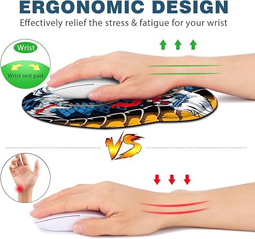 Miniatura 2 de DINKY Alfombrilla de mouse ergonómica, bonita alfombrilla de mouse con gel de soporte para reposamuñecas, base de poliuretano antideslizante con