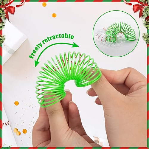 Miniatura 3 de JOHOUSE 40 resortes de Navidad a granel, juguete de primavera de plástico, regalo de Navidad para niños, relleno de calcetines de Navidad, regalos