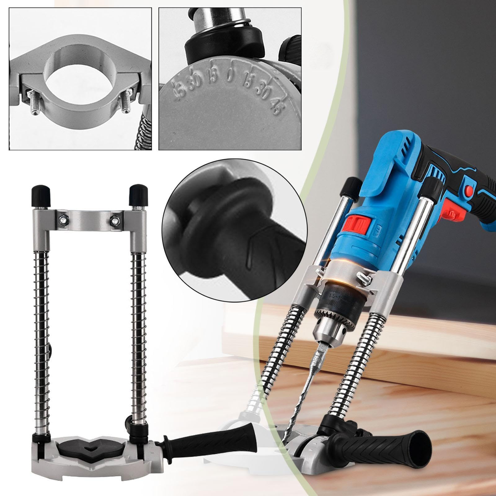 Soporte Vertical para Taladro, Soporte de Posicionamiento para Taladro Eléctrico, Guía para Taladro, Montaje de Aleación de Aluminio, Altura Ajustable