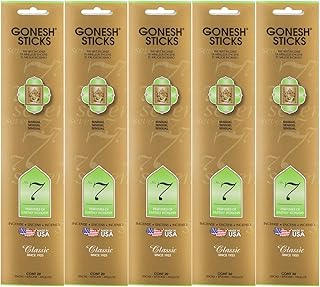 Gonesh Incense Sticks Classic Collection - No. 7 Perfumes of Earthly Wonders 5 Packs (100 Total)