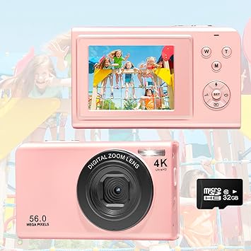 Digital Camera for Kids,4K Point and Shoot Digital Cameras for Kids with 32GB Sd Card (Only for Kids Gifts)