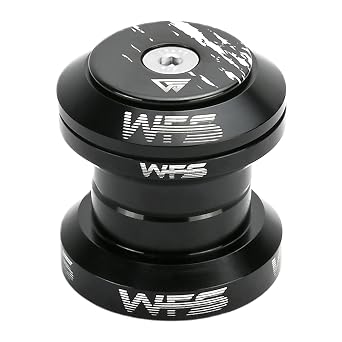 WFS NV.37 1-1/8 Inch Threadless Bike Headset Set for Threadless Steerer Forks and 34mm Head Tube - CNC Aluminum Alloy, Sealed Bearings for Mountain Bike, Road Bikes, MTB and BMX, Black