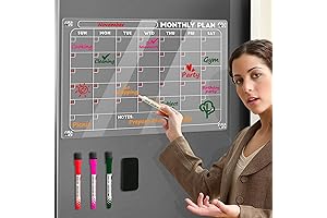 Transparent Acrylic Monthly and Weekly Fridge Calendar and Planner