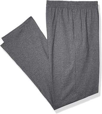 Hanes Men's Sweatpants Pack - 3-Pack - Essentials Midweight Cotton Jersey Lounge Pants - Open Bottom - Pockets - 32