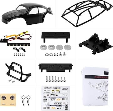 INJORA BUG24 Body for 1/24 Axial SCX24 C10 JLU Bronco Base Camp (Black)