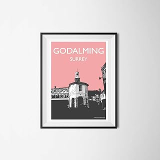 Godalming, Pepperpot, Surrey, England A4 print PINK