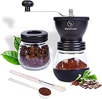 Vista 1 de VenDan - Molino de café manual - Molino de café con manivela con tarro de viaje - Molino de granos de café - Incluye cuchara de café y cepillo