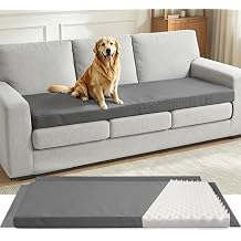 71 x 27.5 x 3 Inch Egg Crate Foam Sofa Topper, Thick Couch Topper Cushion with Triple-Sided Extended Flaps & Washable Cover, Non-Slip High-Density Foam Pad for Living Room & RV