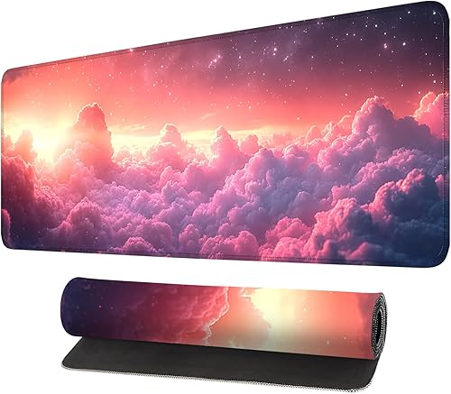 Miniatura 15 de Alfombrilla para mouse, grande antideslizante con bordes cosidos, tapete de escritorio para escritorio, laptop, computadora, teclado, protector de