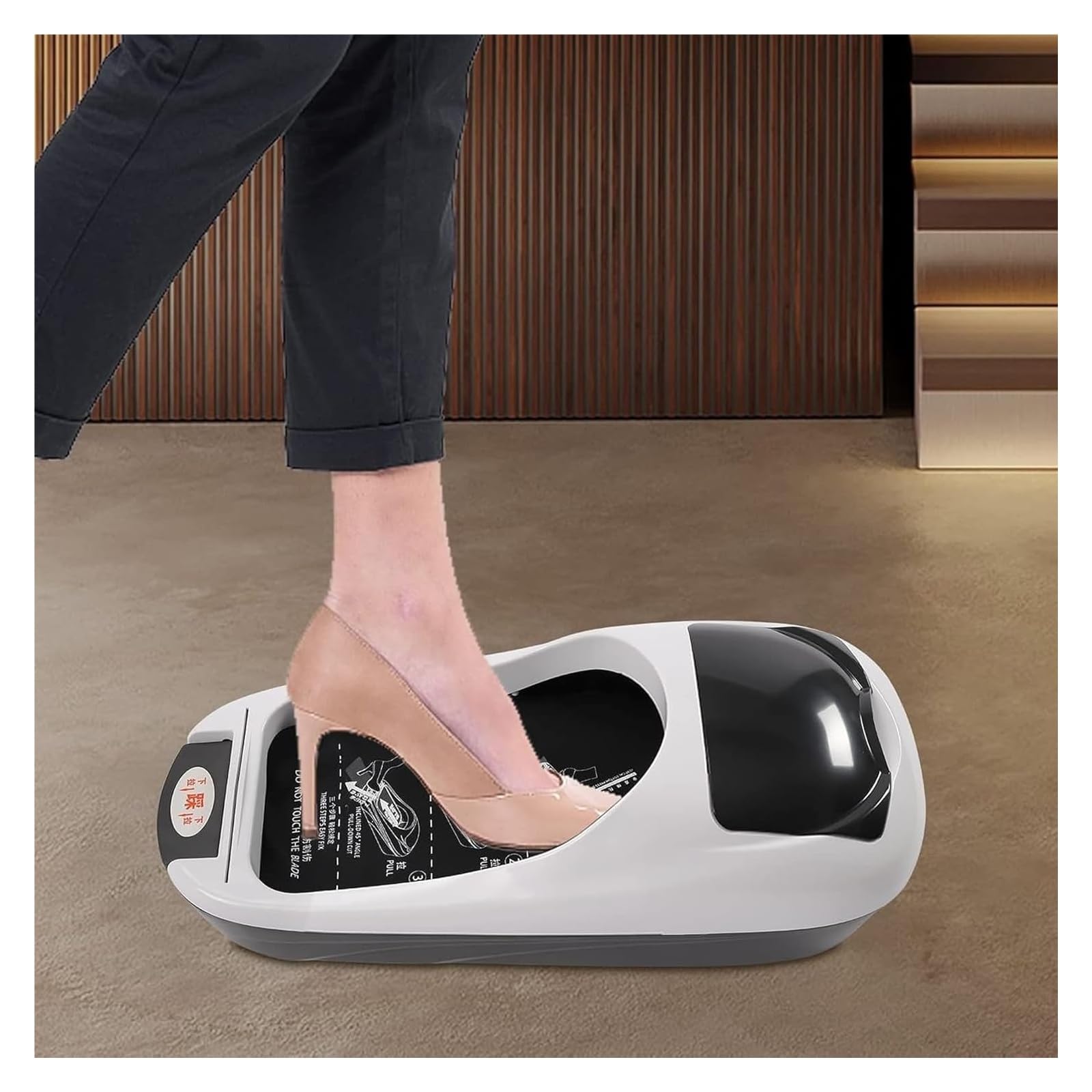 Cubrezapatos automático, dispensador portátil de cubrezapatos y botas for interiores, con 3 rollos de película, protector desechable for el suelo del hogar y la oficina.