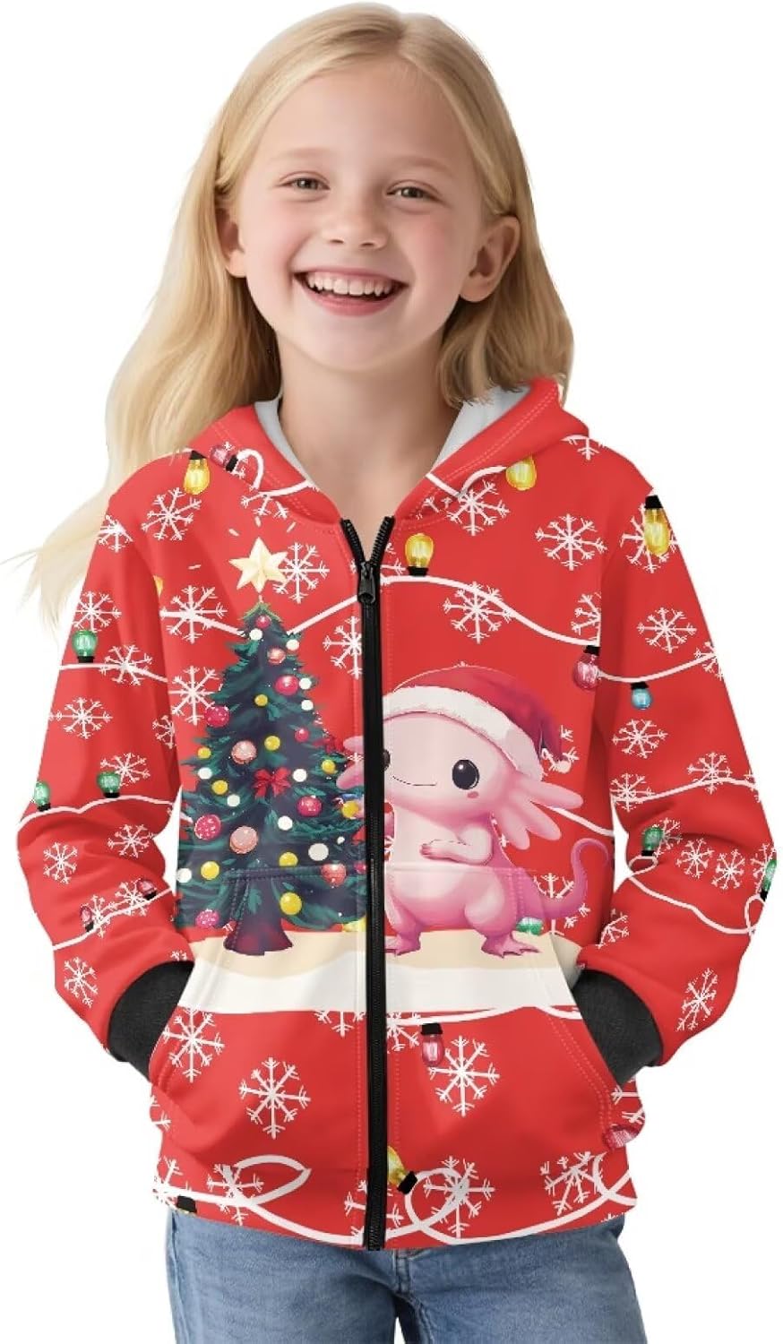 Zip Up Hoodie for Girls Soft Fleece Jacket Kids Fashion Sweatshirts Long Sleeve Fall Hoody with Pockets