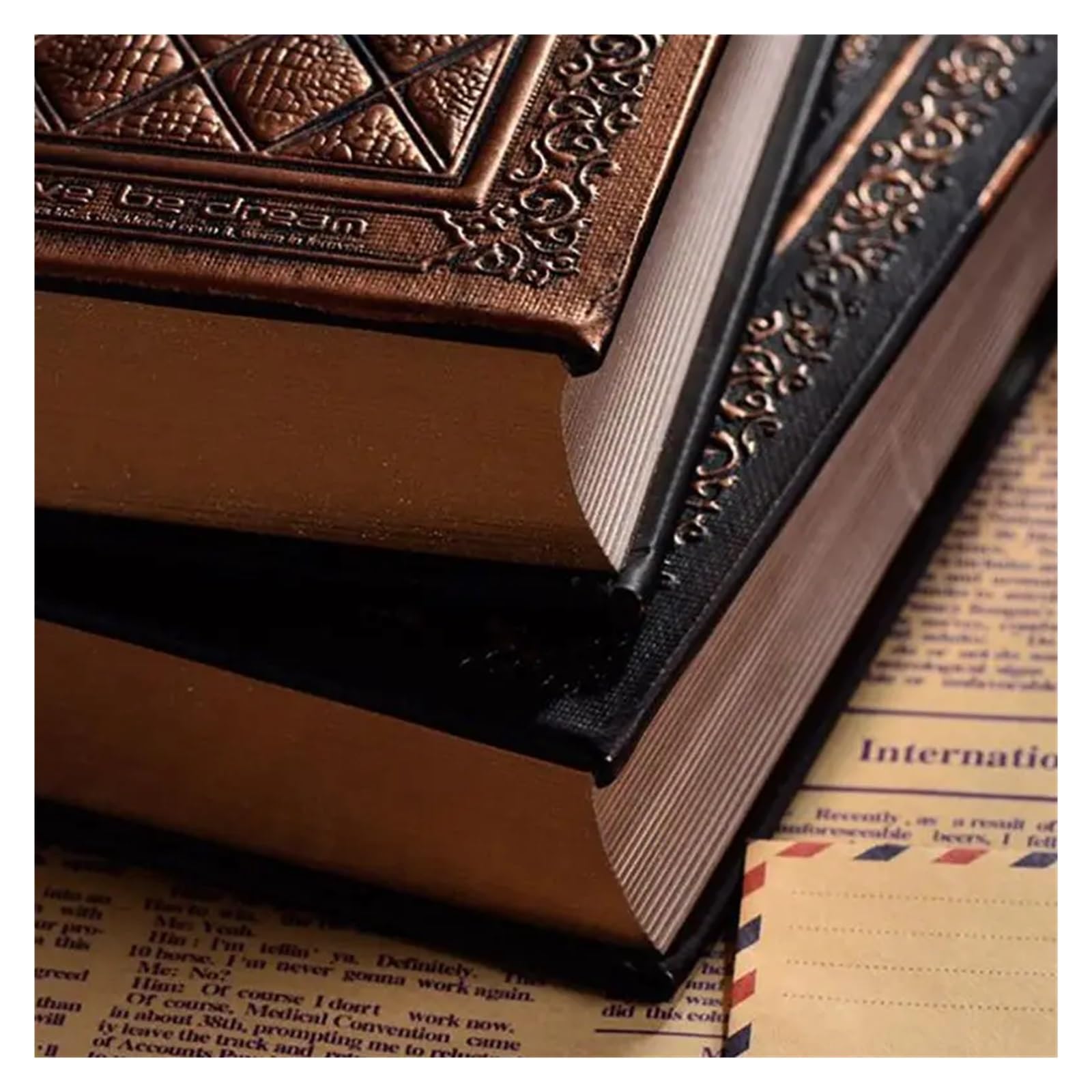 Cuaderno diario vintage con tapa dura de cuero for estudiantes, cuaderno de bocetos, cuaderno de notas, diario de viaje, cuadernos de escritura para Mujeres y Hombres(Bronze)