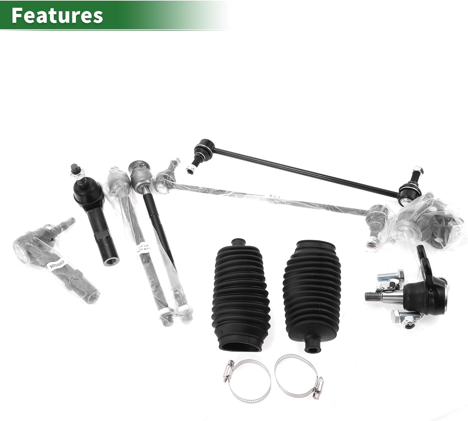 X AUTOHAUX 10 Pcs Front Suspension Kit Inner Outer Tie Rod Ends Front Sway Bar Link Lower Ball Joint with Boots for GMC Acadia 2011-2015 No.EV800572/ES800286/K500088