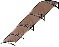 Vista 10 de Vivohome Toldo de policarbonato para puerta o ventana marrón con soporte negro de 40 pulgadas x 40 pulgadas