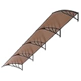 VIVOHOME Polycarbonate Window Door Awning Canopy Brown with Black Bracket 40 Inch x 160 Inch