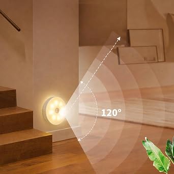 Amber LED Hareket Sensörlü Ledli Gece Lambası Şarj Edilebilir, Taşınabilir 4000k Günışığı (1 Adet) [Enerji Sınıfı A]