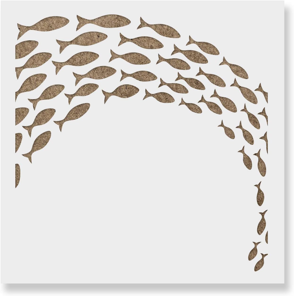 School of Fish Stencil - Maritime Fish School Decor