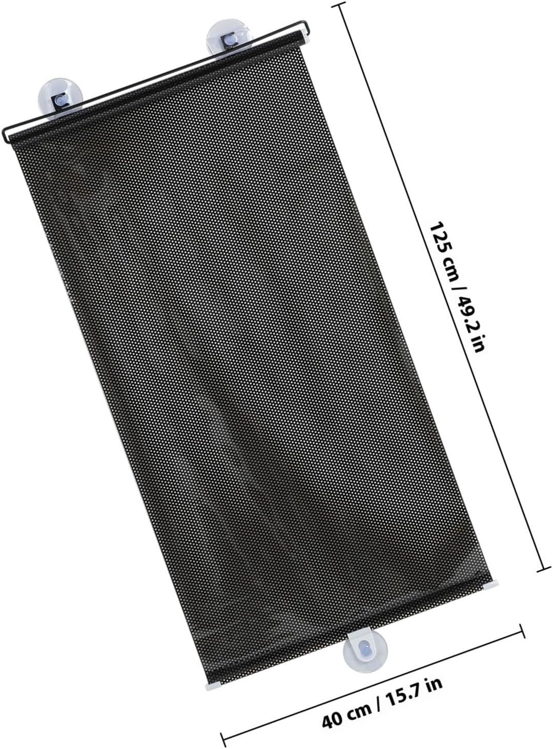 Toyvian No Drill Light Filtering Blinds, Blackout Blind Curtains with Suction Cups - PVC Plastic Film Material - Temporary Portable Roller Shades for Home Office Car (Black)