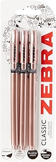 Z Grip Black Pens Ballpoint, Super Trendy Rose Gold Ballpoint Pens With Triangular Barrel, Black Ink, Reliable Black Biro Multipack For Everyday Use - Medium Point, 3 pk