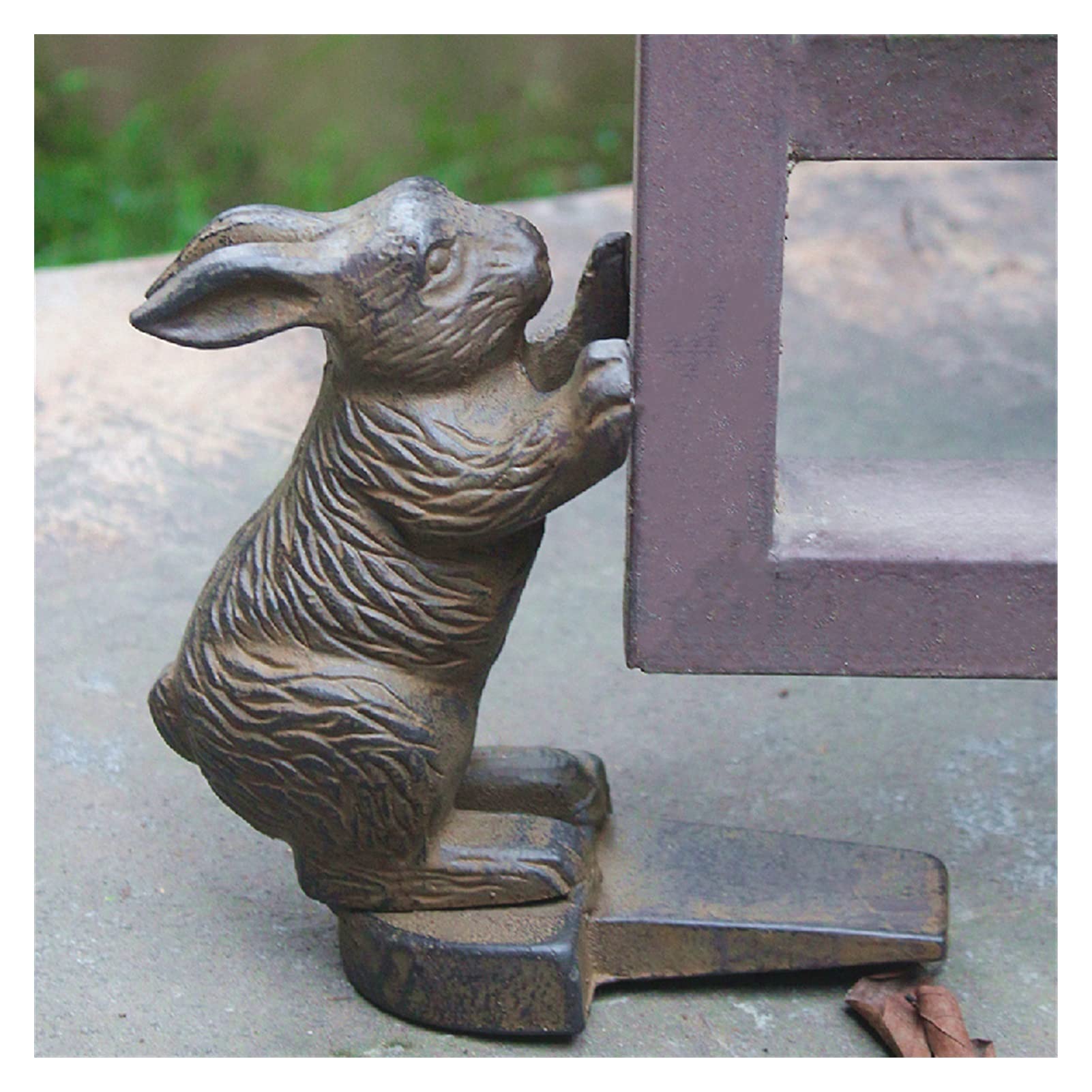 Dyb Black Doorstop Door Stopper Floor Retro Cast Iron Garden Gate Wedge Rabbit Animal Outdoor Doorstop Door Fixation Windproof And Anti-Collision Device (Color : )