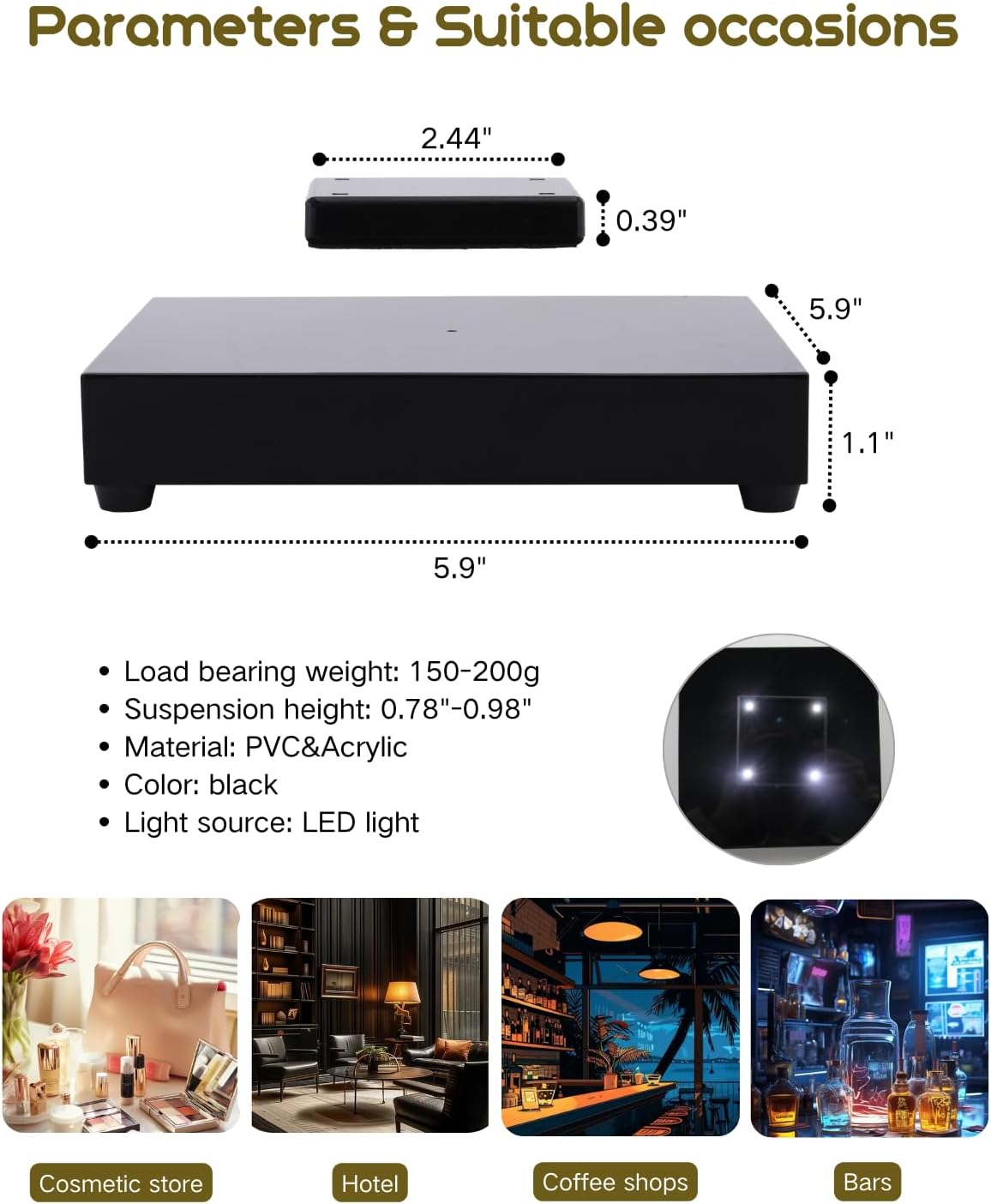 MOOCCI Levitating Display Stand for Men & Tech Enthusiasts, Magnetic Floating Shelf for DIY Toys, Dolls, Miniatures, Home Office Desk Decor, Ideal Birthday & Easter Christmas Gift