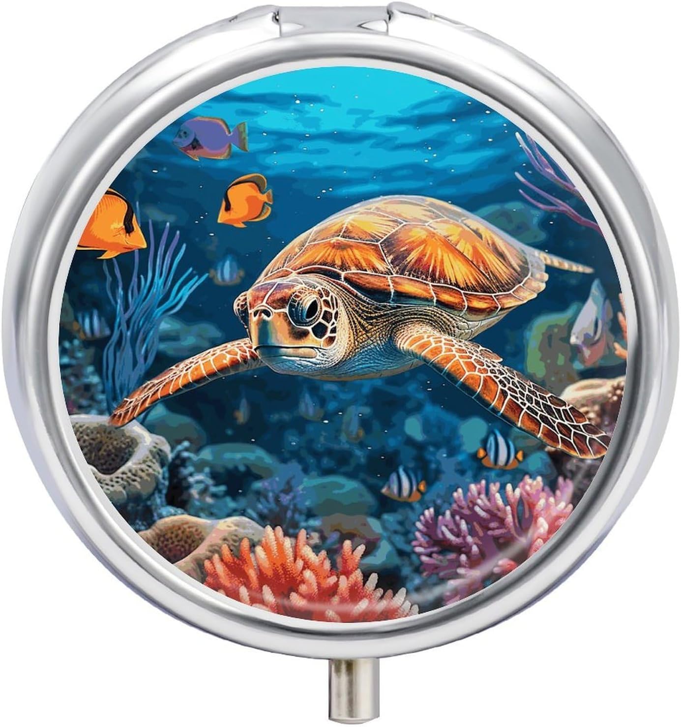 Tropical Fish Starfish Pill Case 3 Compartment Travel Pill Box