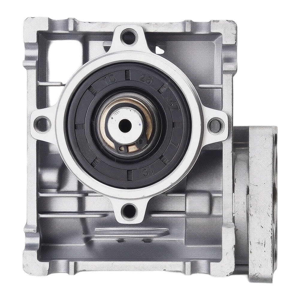 Schneckengetriebe NMRV030 für NEMA 23 Rahmen, 14 mm Ausgangswelle, Übersetzungen 5 bis 80, für Edelstahl, Silber-Finish