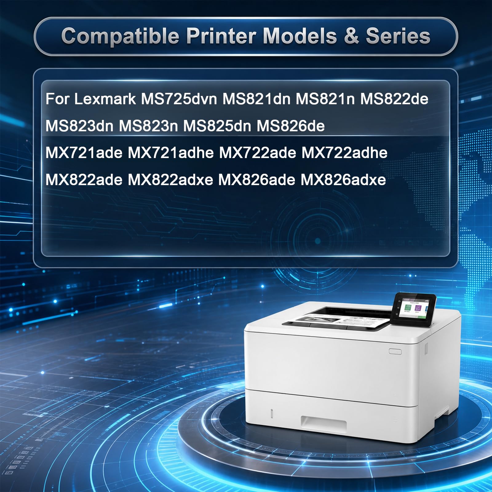 Unità tamburo 58D0Z00 compatibile con stampanti Lexmark MS725dvn MS821dn MS821n MS822de MS823dn MS825dn MS826de MX721ade MX722ade MX722adhe MX822ade MX826ade, 150.000 pagine