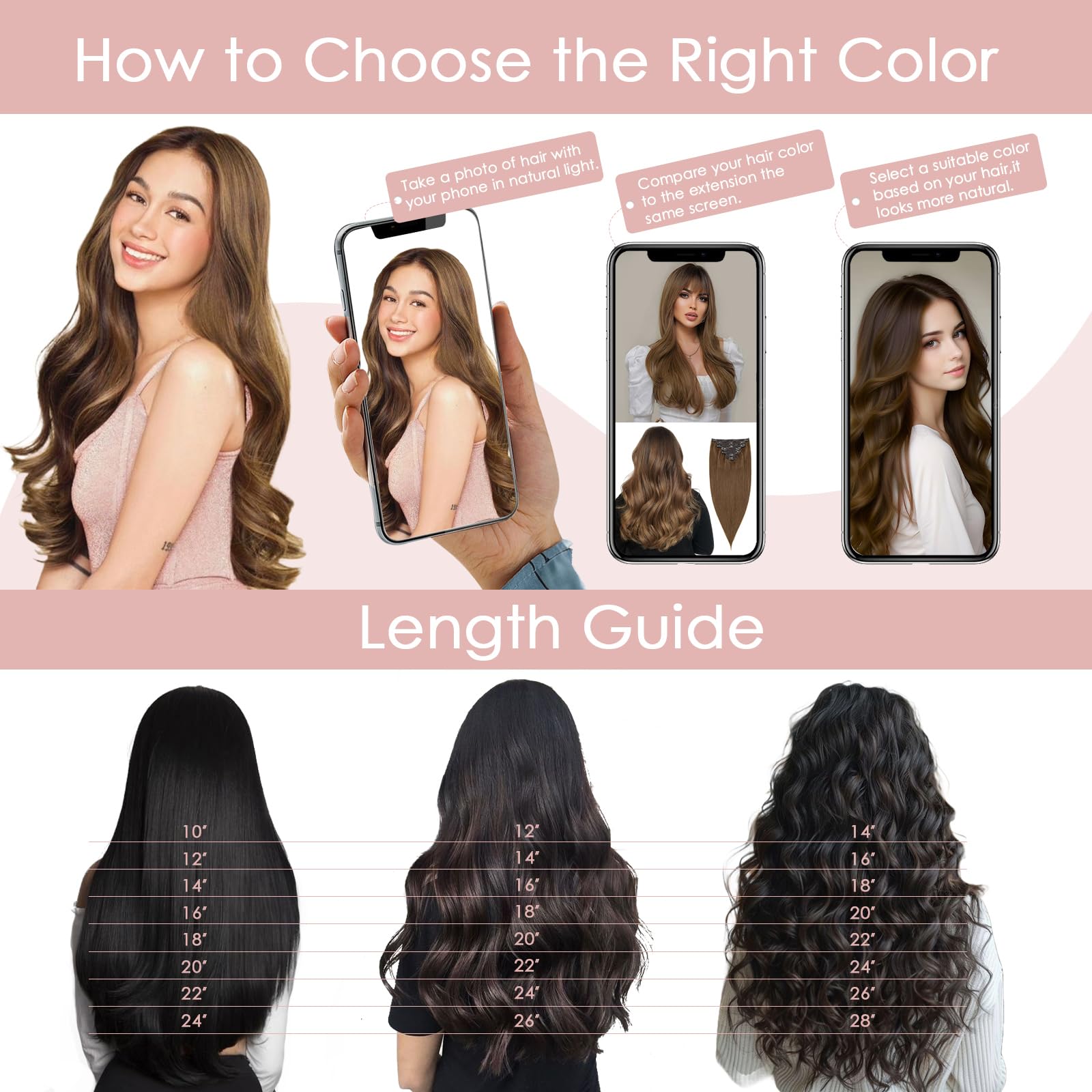 Silk-co 10inch Hair Extensions Clip in Hair Extension Human Hair #04 Medium Brown -Basic Thickness-Thin Weft- 8 Pieces Real Remy Straight Hair Extensions[50g] — view 36
