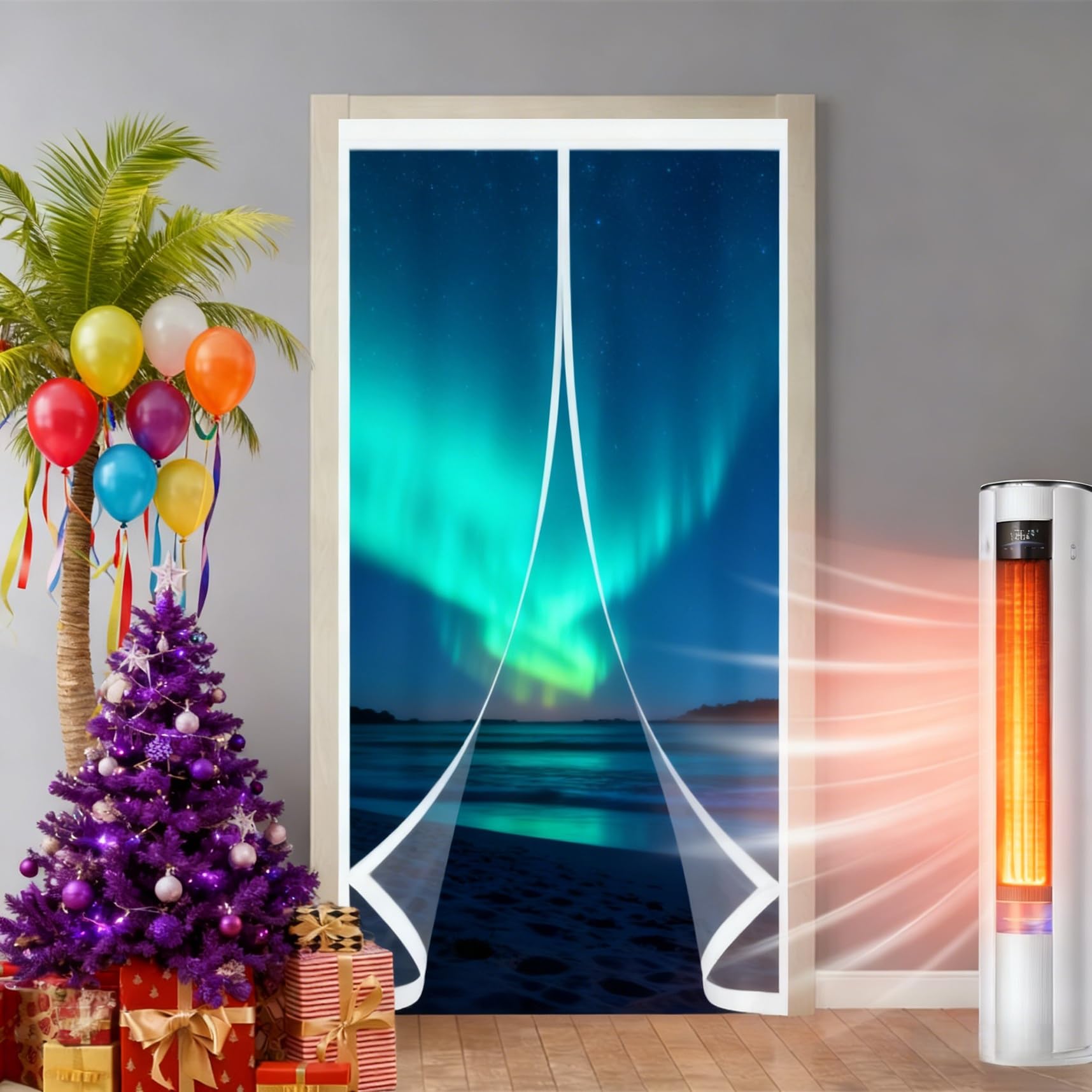 Xueqxue A Magnetic Screen Door 85 X 190 Cm Soundproofing, Thermal, Waterproof, Windproof, Blackout, Multi-Sized Door Curtain For Winter Windproof For Balcony Patio,