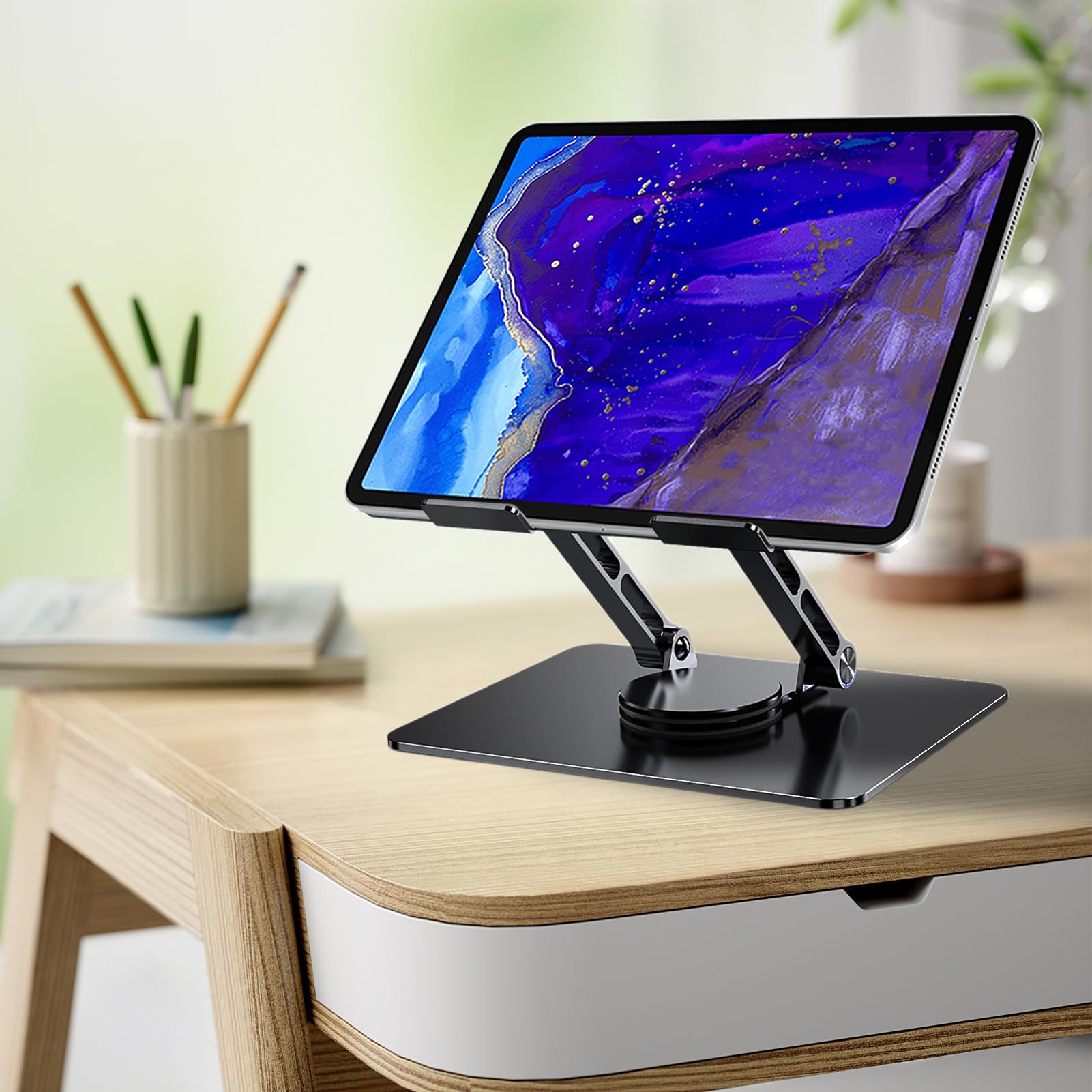 Soporte de Escritorio para Ordenador portátil, Soporte Vertical de Metal | con rotación de 360°, refrigeración ventilada, soporte plegable para portátil de 11 a 17,3 pulgadas, estación de trabajo