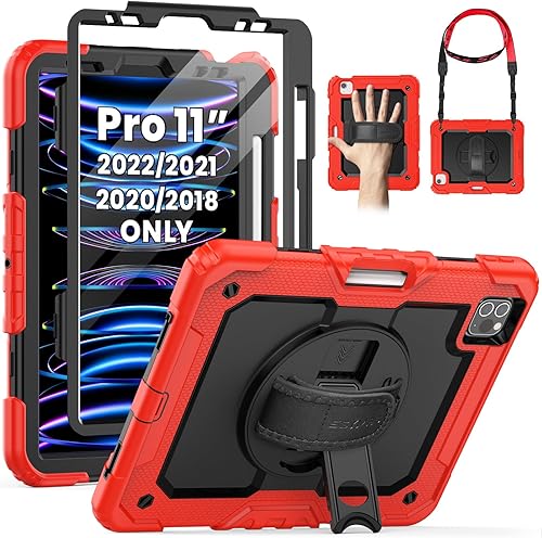 Miniatura 9 de SEYMAC Funda para iPad Pro 11 de 4, 3, 2, 1 generación (2022202120202018), funda protectora de cuerpo completo a prueba de golpes con protector de