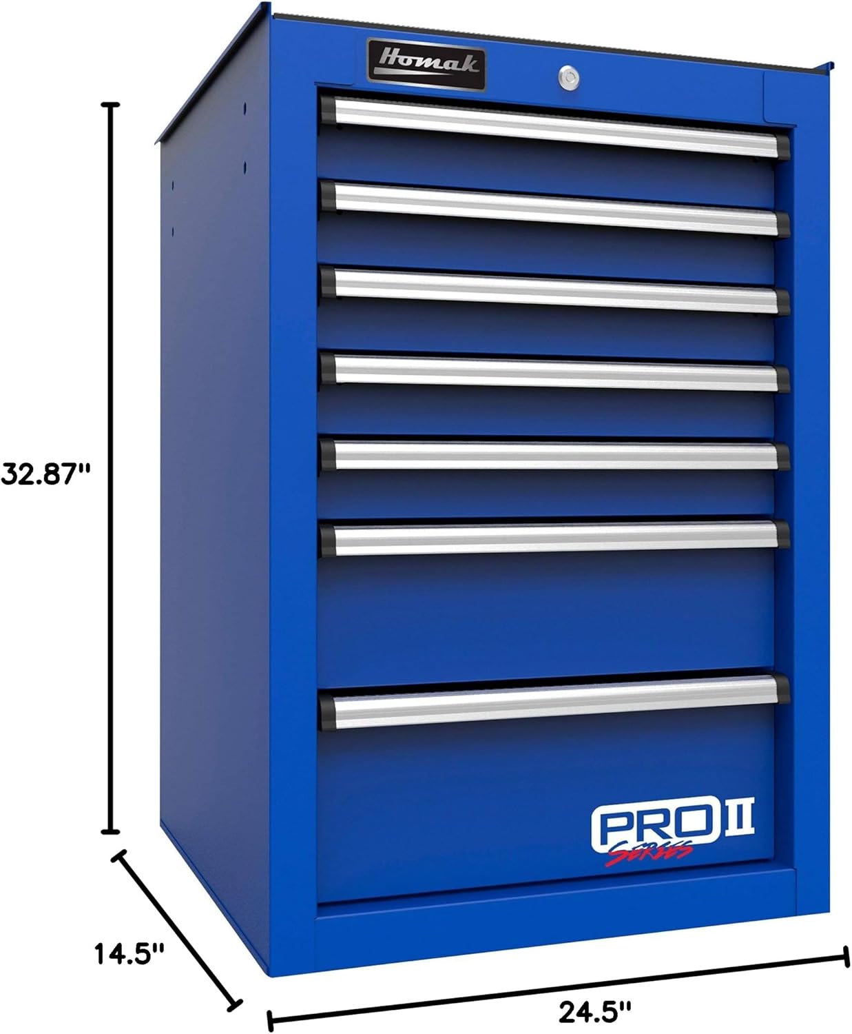 (BL08014552) 14 1/2"" PRO II 7-DRAWER SIDE CABINET - BLUE