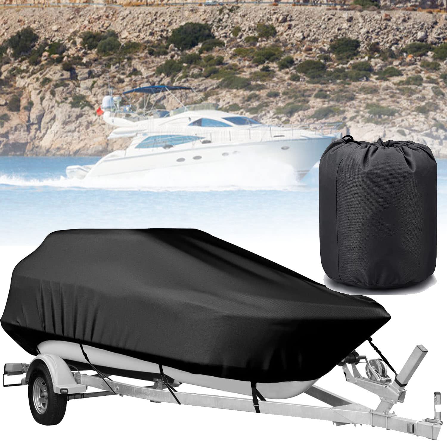 Housse de bateau Heavy Duty 600D bâche de protection haut de gamme