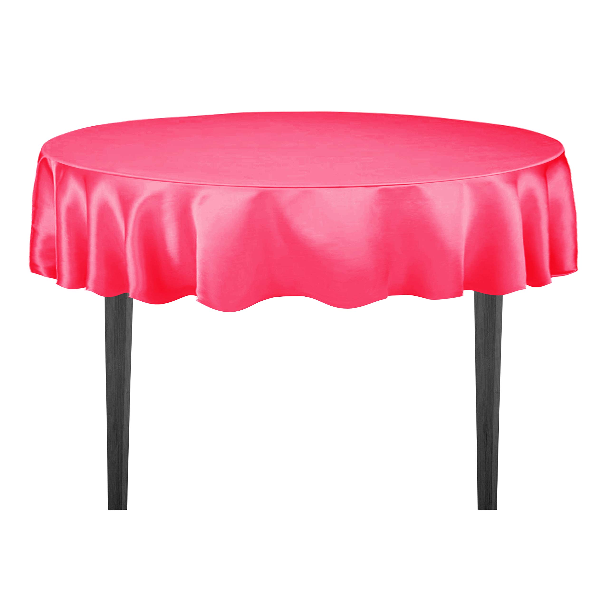 Nappe ronde fuchsia en satin de 177,8 cm pour décoration de table