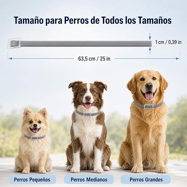 Foto 4 de 7 de DEWEL Collar Antiparasitario Perros 63,5 cm Gris, Duración 8 Meses