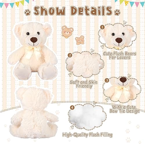 Miniatura 6 de 12 paquetes de osos de peluche de 14 pulgadas lindo oso de peluche de oso suave de peluche oso lanudo para baby shower revelación de género regalos