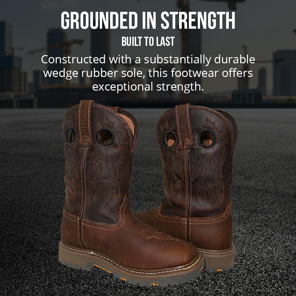 Wolf Leather Work Boots for Men - Slip Resistant, Insulated, Construction Mens Work Boots - Composite Toe - Image 5