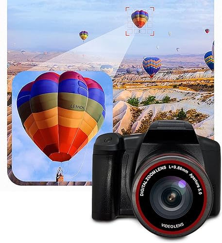 MIANHT Cámara SLR de enfoque largo HD 1080p - Cámara digital de videocámara de vlogging cámara de zoom digital 16X con lámpara de iluminación LED