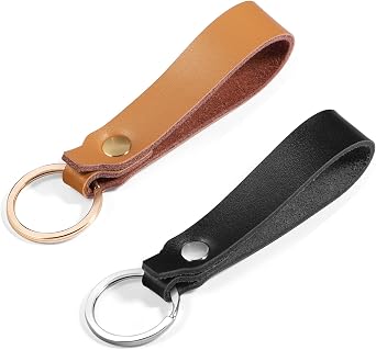 Genuine Leather Keychain for Car Home Key Ring Strap Holder Lanyard Women Men