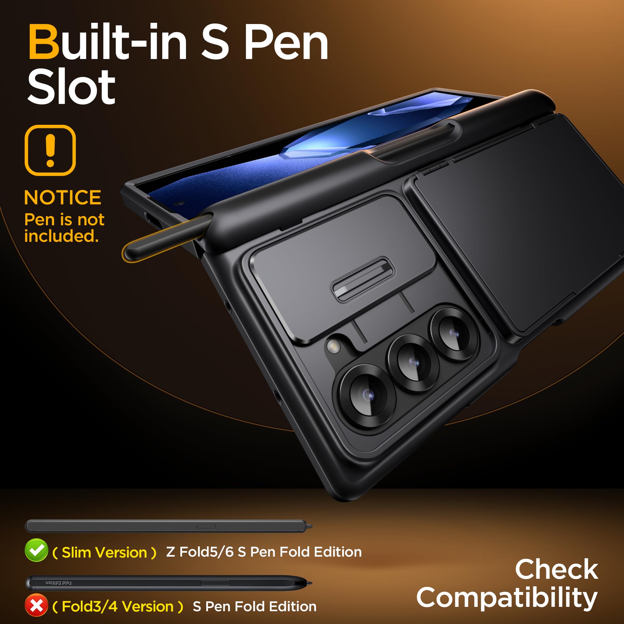 TONGATE for Z Fold 6 ケース、[カードホルダーとSペンホルダー付き] [ガラススクリーンプロテクターとスライドカメラカバー] Samsung Ga Amazon.co.jp: TONGATE for Z Fold 6 ケース、[カードホルダーとS